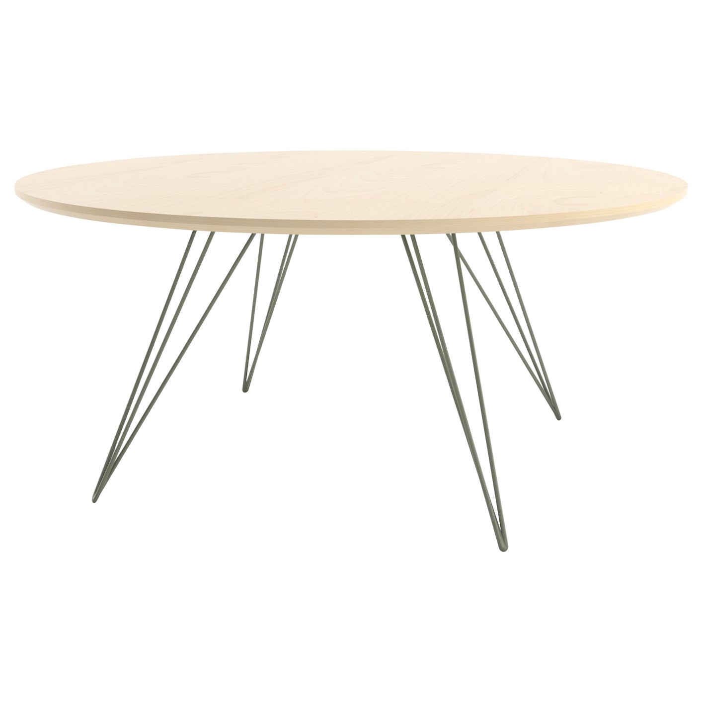 Mesa baja Williams Hairpin Redonda Arce Verde Pradera