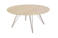 Williams Hairpin Coffee Table Round Maple Rose Copper