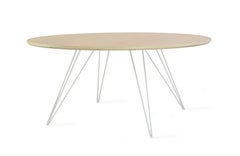 Table basse ronde en épingle à cheveux Williams en érable blanc
