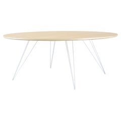 Williams Hairpin Coffee Table Round Maple White