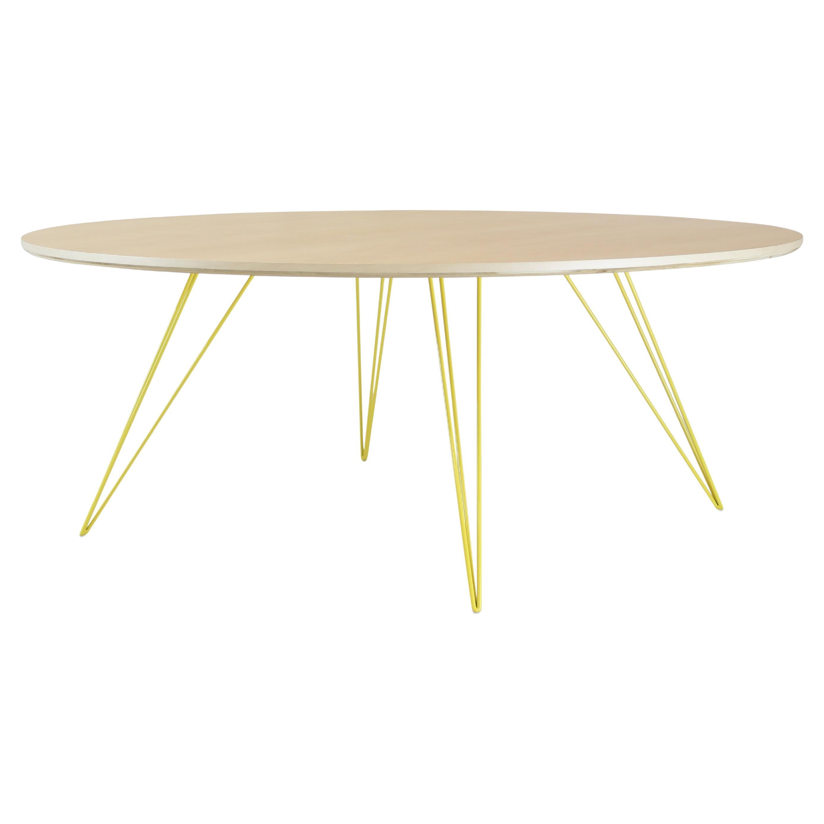Williams Hairpin Coffee Table Round Maple Yellow For Sale