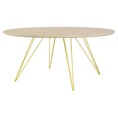 Table basse ronde en épingle à cheveux Williams en érable jaune