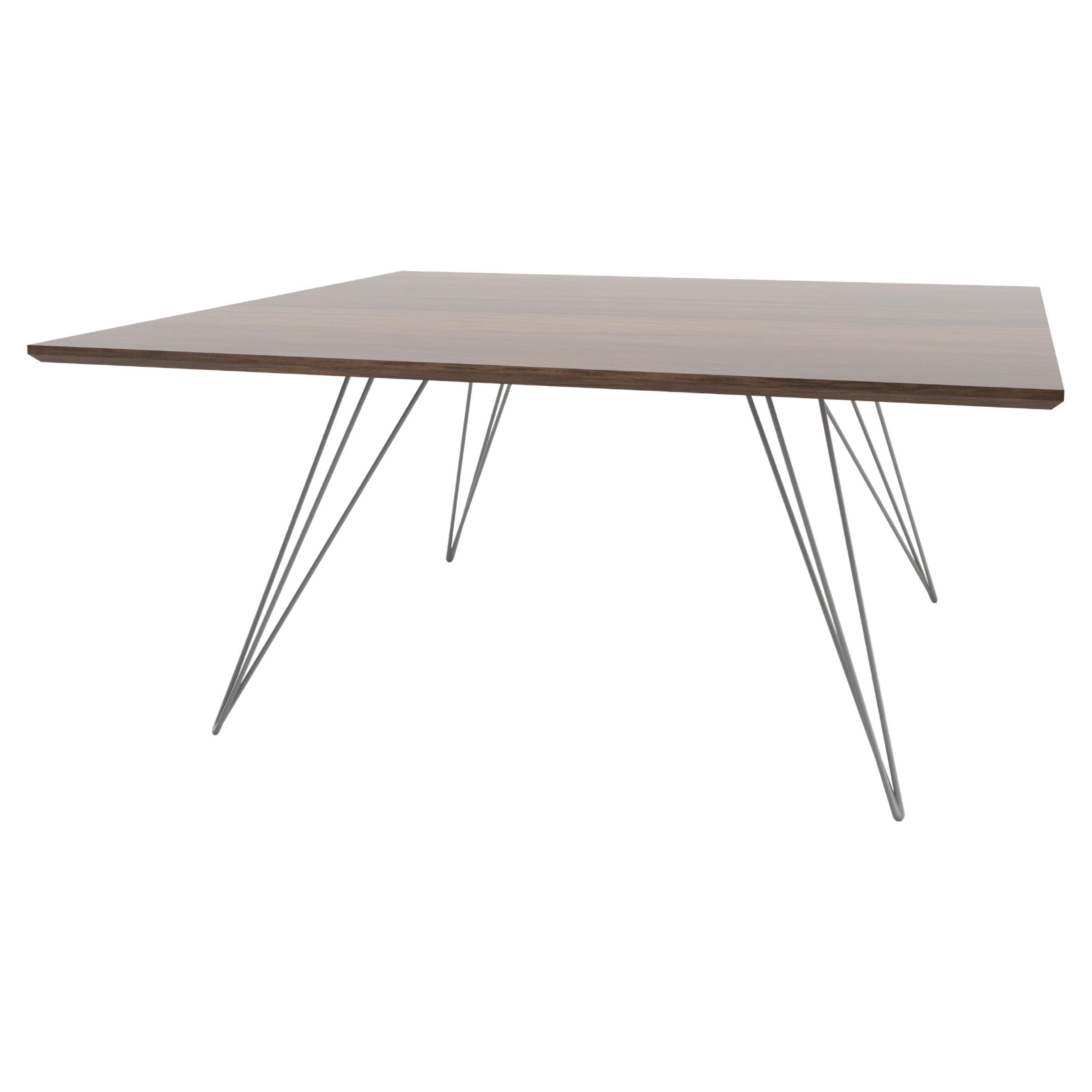 Williams Hairpin Couchtisch, rund, Nussbaumgrau
