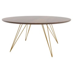 Williams Hairpin Coffee Table Round Walnut Mustard