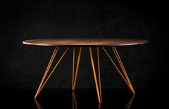 Williams Hairpin Coffee Table Round Walnut Orange