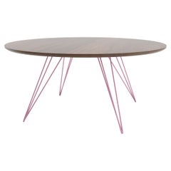 Williams Hairpin Coffee Table Round Walnut Pink