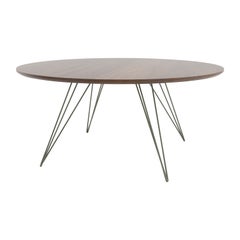 Williams Hairpin Coffee Table Round Walnut Prairie Green