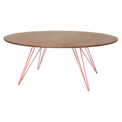 Williams Hairpin Coffee Table Round Walnut Red