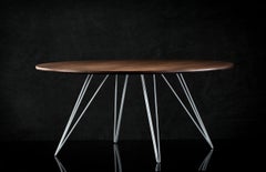 Williams Hairpin Coffee Table Round Walnut White