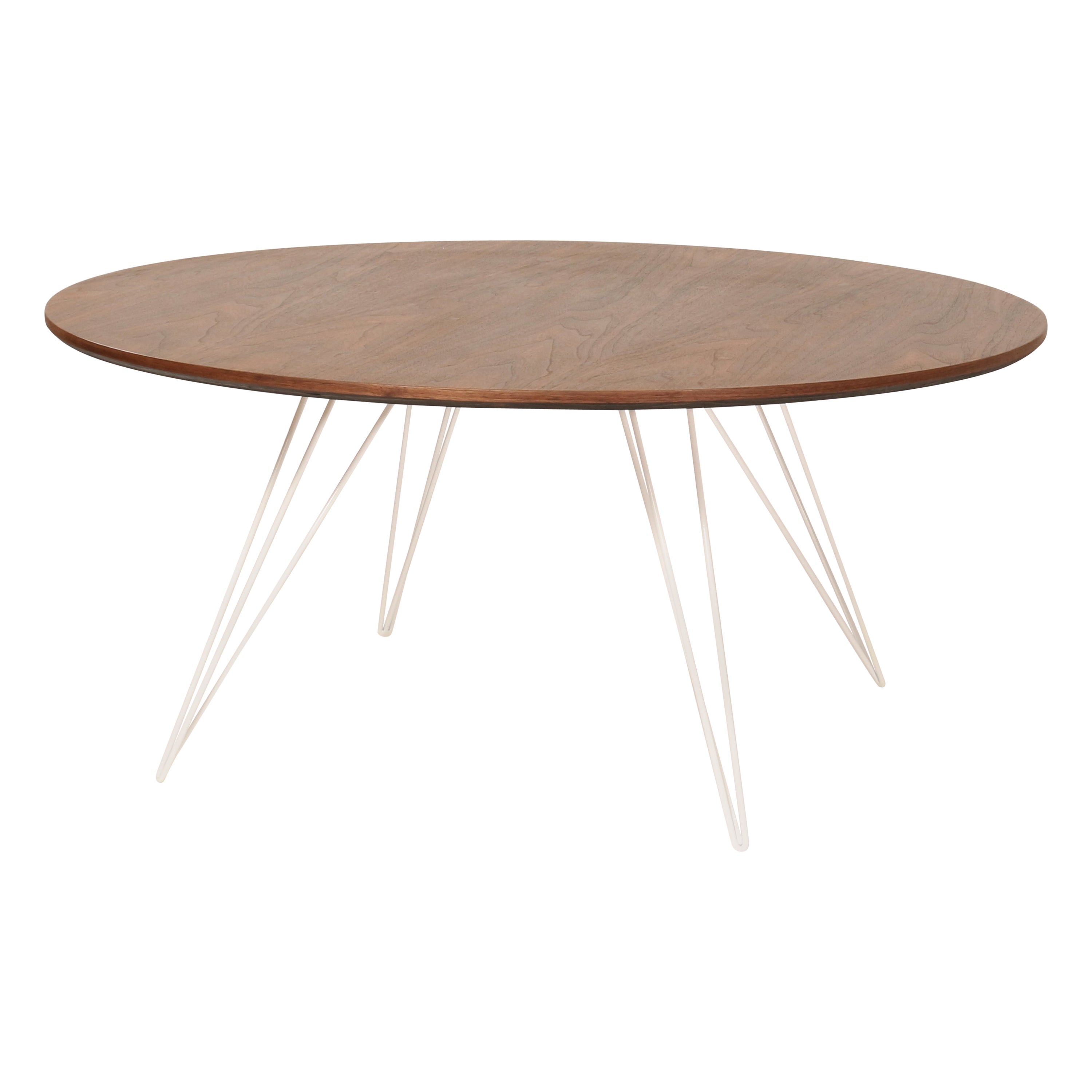Williams Hairpin Coffee Table Round Walnut White