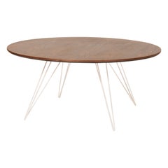 Williams Hairpin Coffee Table Round Walnut White