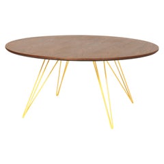 Williams Hairpin Coffee Table Round Walnut Yellow