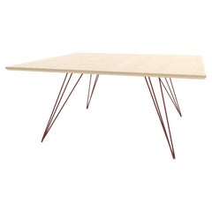 Williams Hairpin Coffee Table Square Maple Blood Red