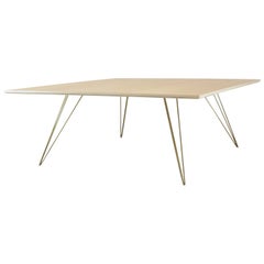 Williams Hairpin Coffee Table Square Maple Brassy Gold