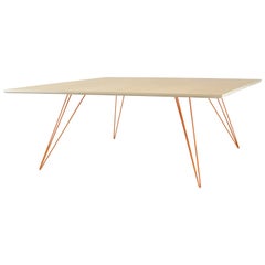 Mesa baja Williams Hairpin Cuadrada Arce Naranja
