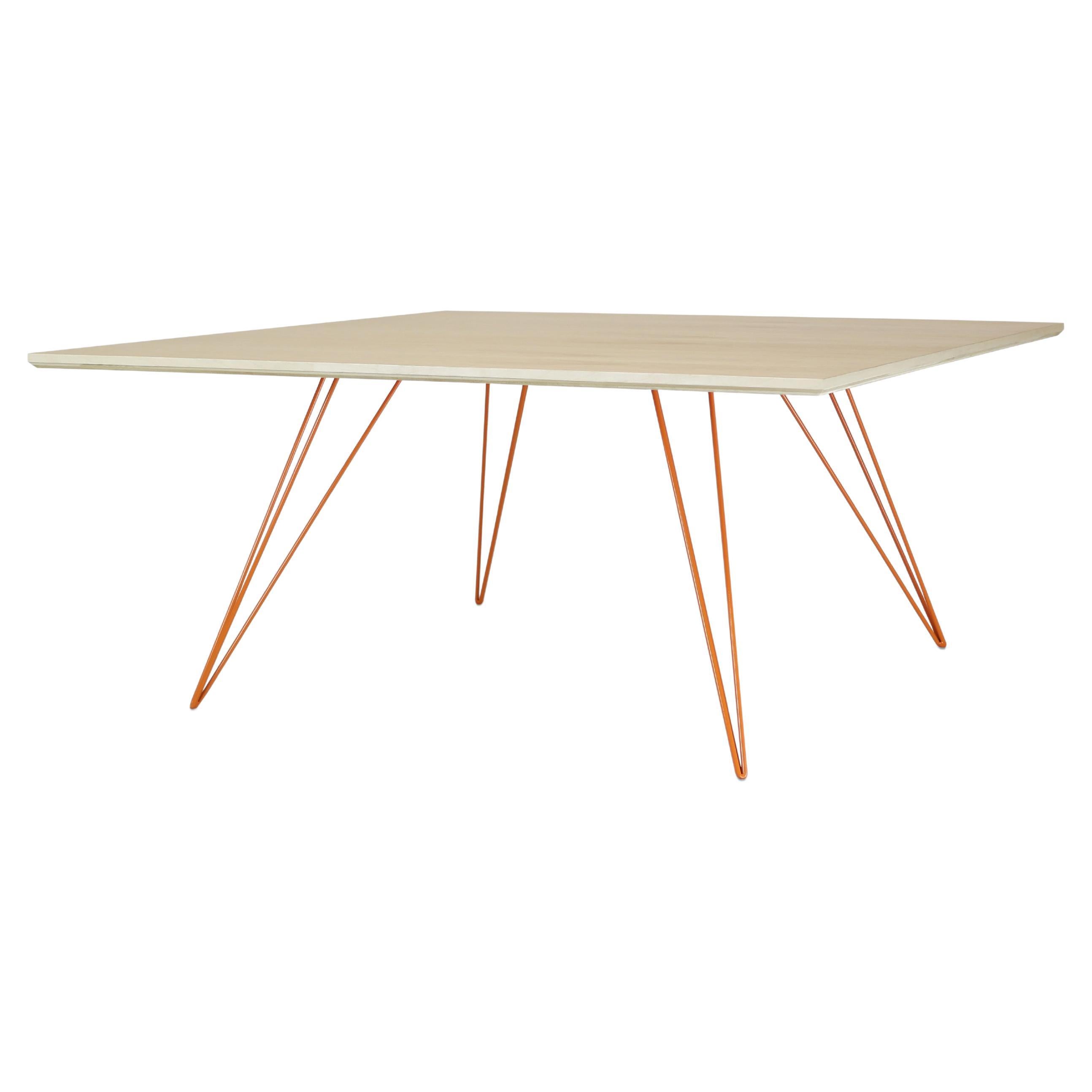 Williams Hairpin Coffee Table Square Maple Orange