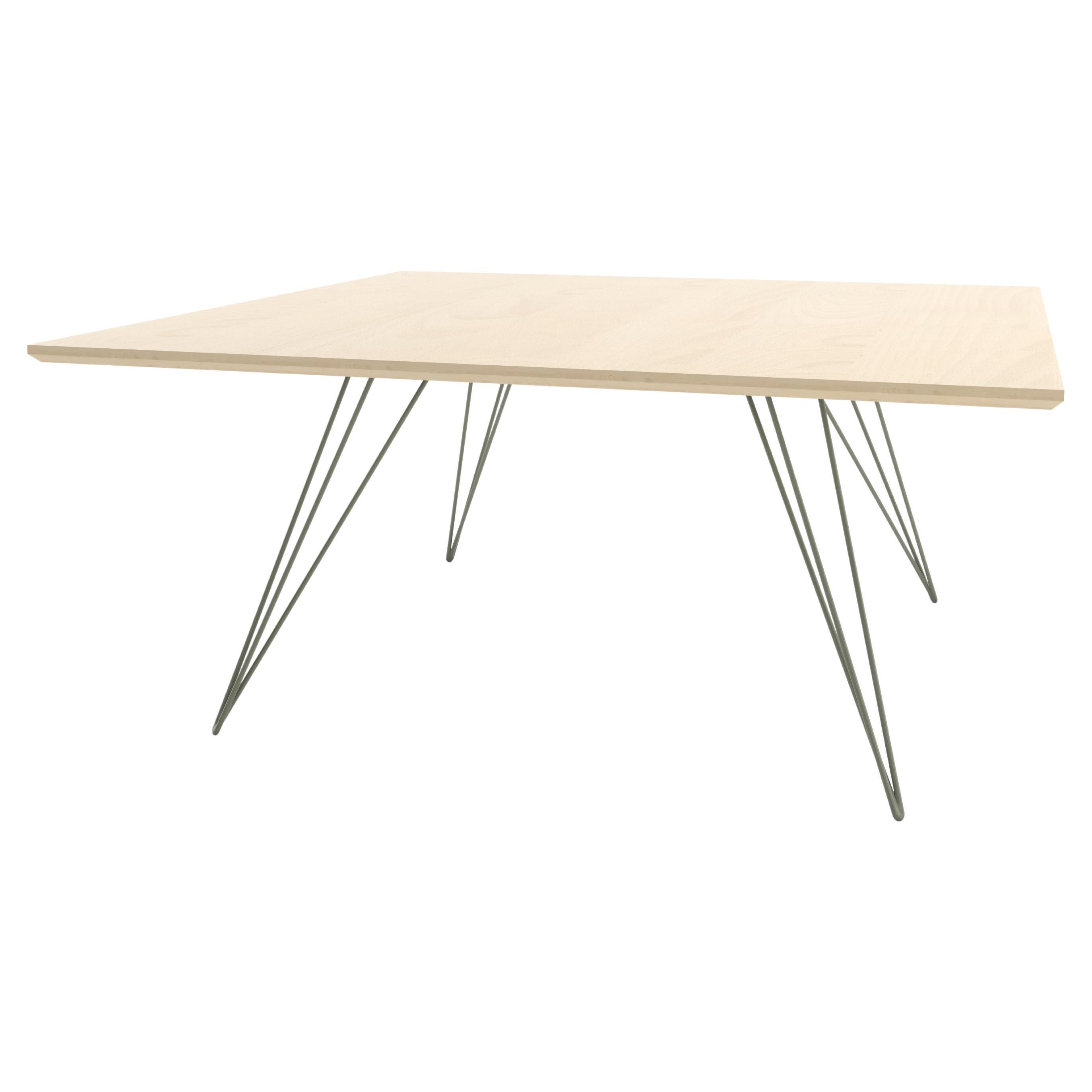 Williams Hairpin Coffee Table Square Maple Prairie Green