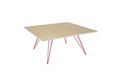 Williams Hairpin Coffee Table Square Maple Red