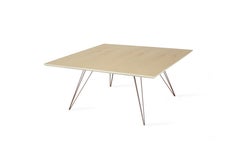 Williams Hairpin Coffee Table Square Maple Rose Copper
