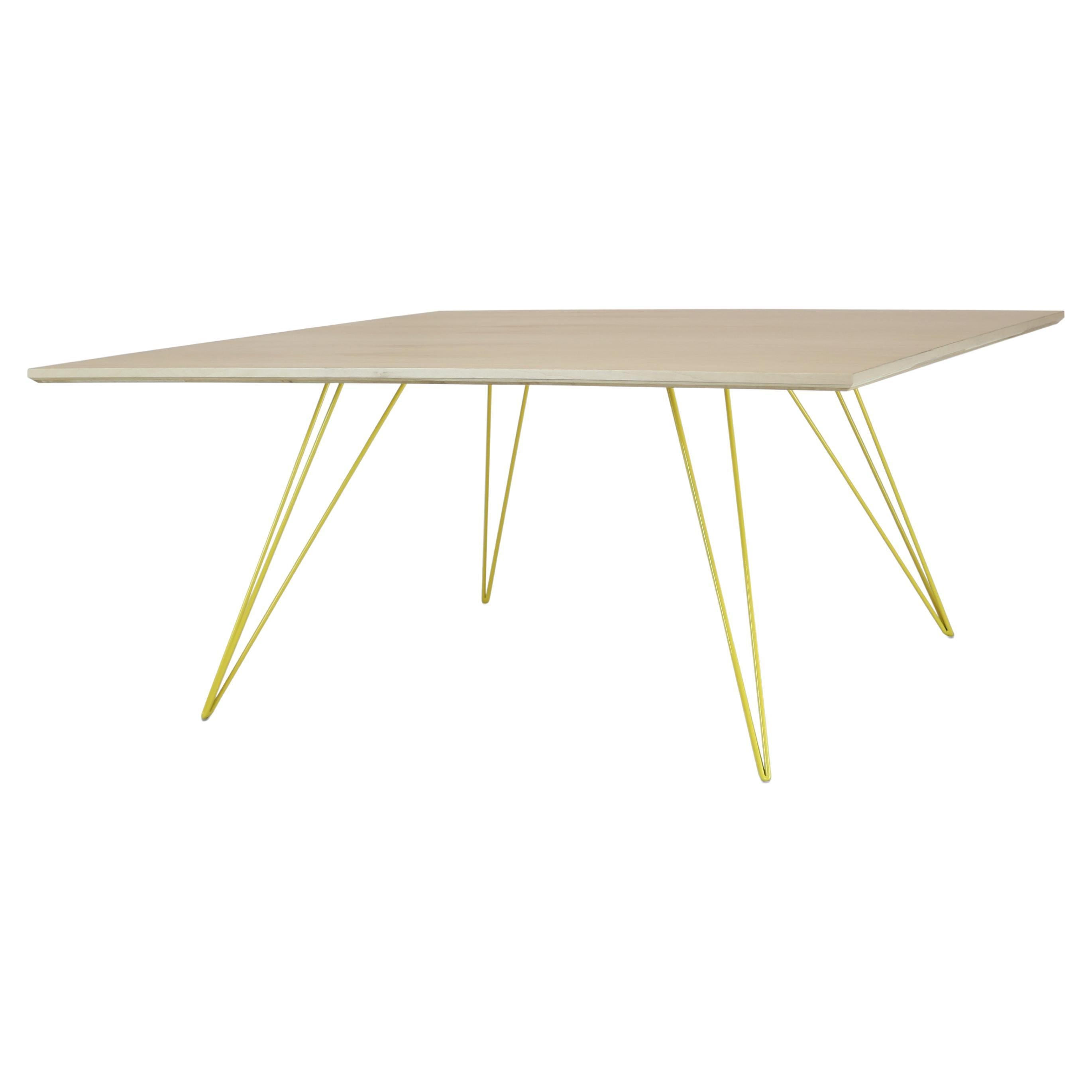 Table basse carrée en épingle à cheveux Williams en érable jaune