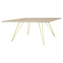 Table basse carrée en épingle à cheveux Williams en érable jaune