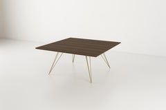 Williams Hairpin Coffee Table Square Walnut Brassy Gold