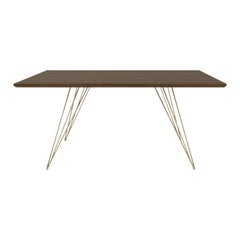 Williams Hairpin Coffee Table Square Walnut Brassy Gold