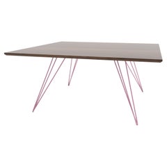Williams Hairpin Coffee Table Square Walnut Pink