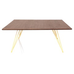 Williams Hairpin Coffee Table Square Walnut Yellow