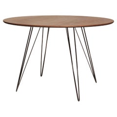 Williams Hairpin Dining Oval Table Walnut Black