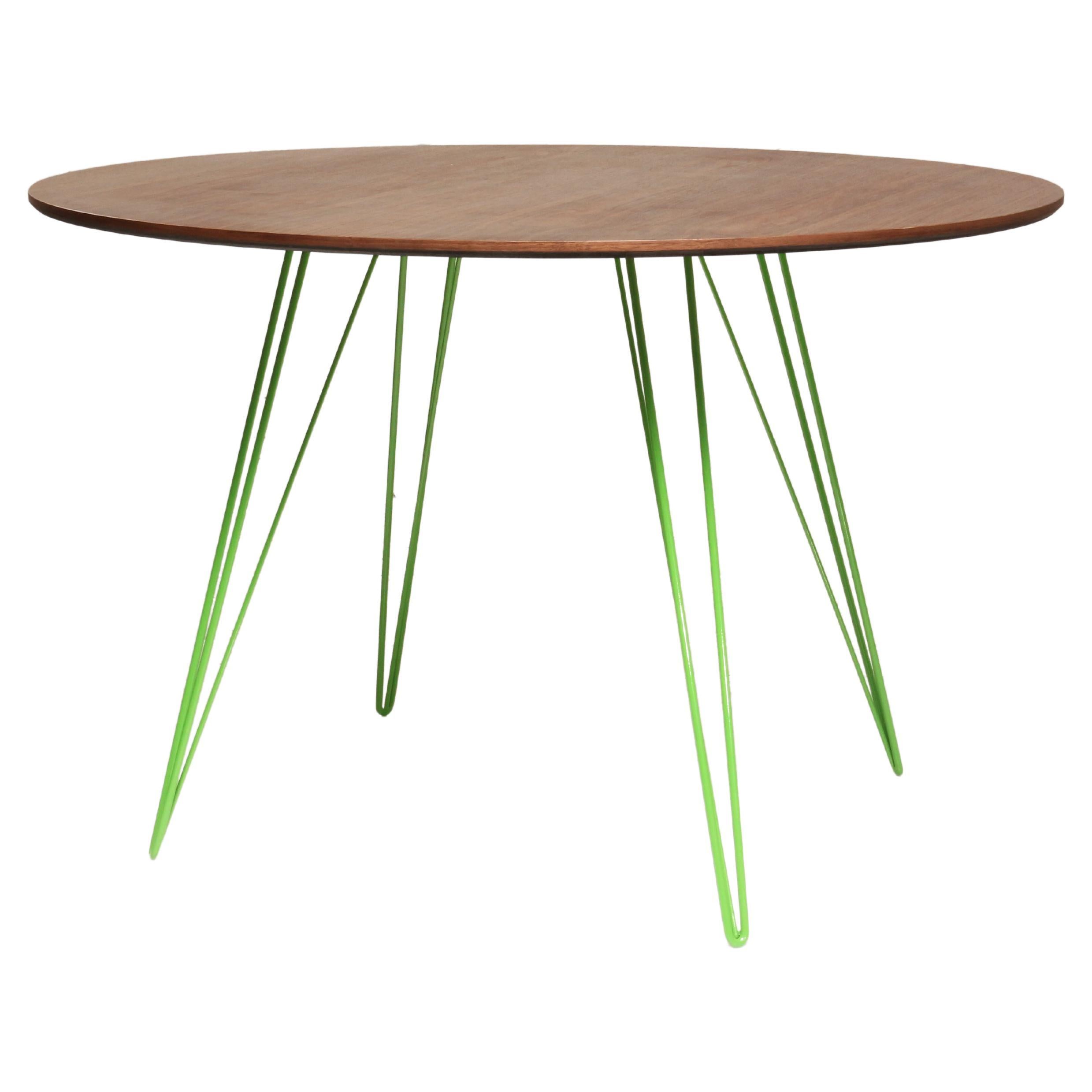 Williams Hairpin Dining Oval Table Walnut Green For Sale