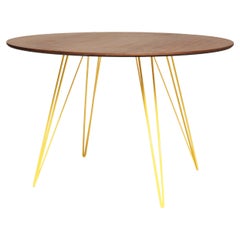 Williams Hairpin Dining Oval Table Walnut Yellow