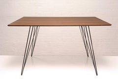 Williams Hairpin Dining Rectangular Table Walnut Black