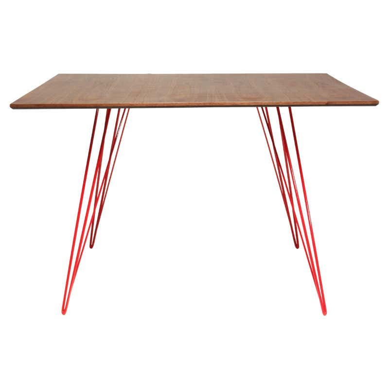 Brutal Deep Dark Red Dining Table For Sale at 1stDibs