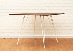 Williams Hairpin Dining Rectangular Table Walnut White