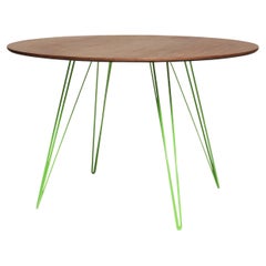 Williams Hairpin Dining Round Table Walnut Green
