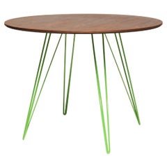 Williams Hairpin Dining Round Table Walnut Green