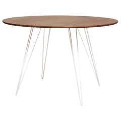 Williams Hairpin Dining Round Table Walnut White