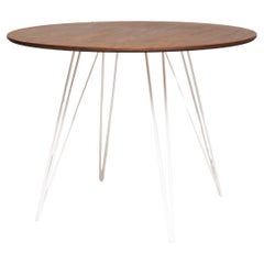 Williams Hairpin Dining Round Table Walnut White