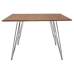 Williams Hairpin Dining Square Table Walnut Black