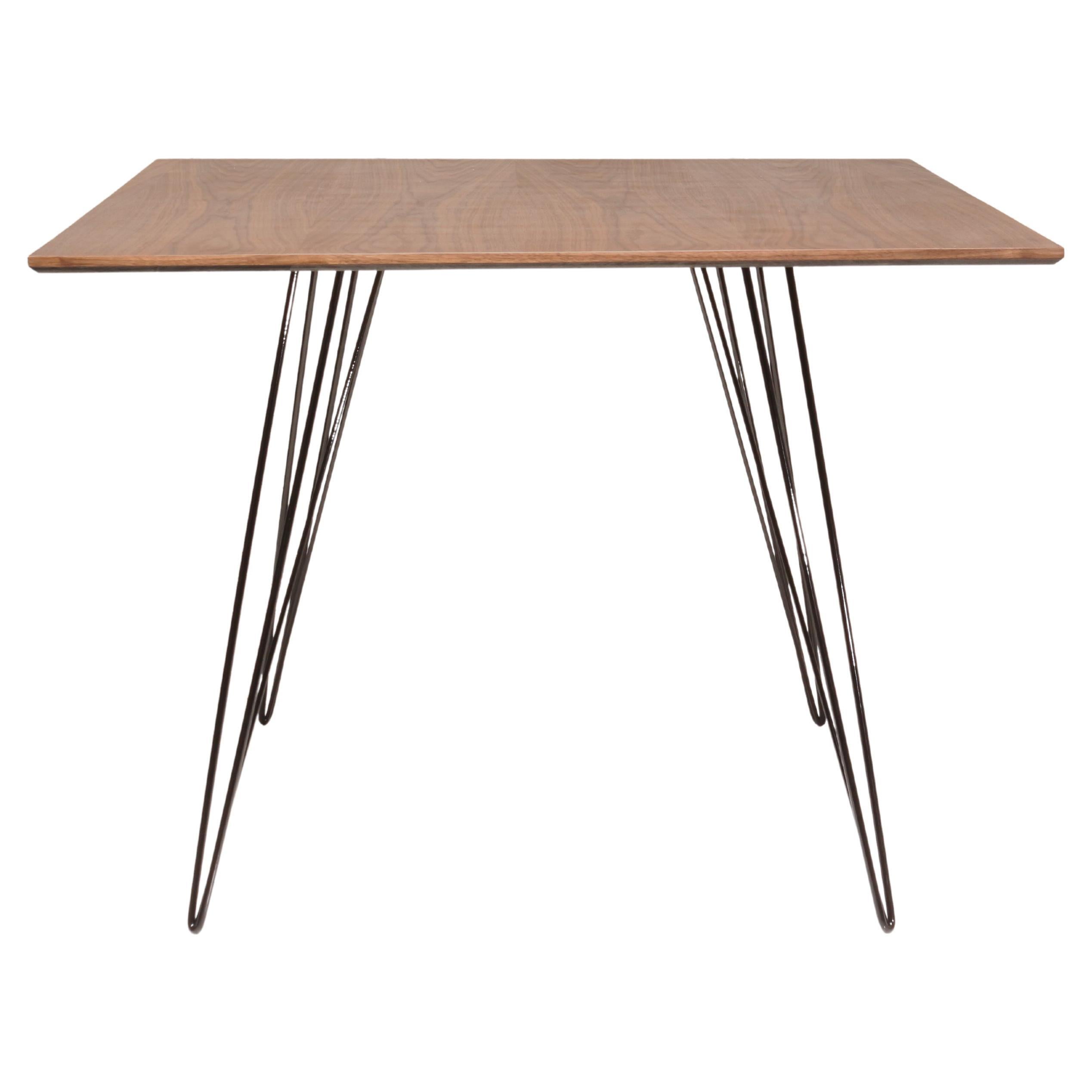 Tavolo da pranzo quadrato William Williams Hairpin Walnut Black
