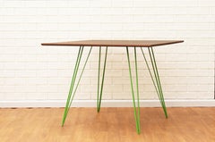 Williams Hairpin Dining Square Table Walnut Green