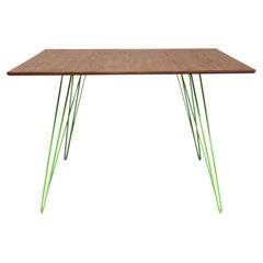 Williams Hairpin Dining Square Table Walnut Green