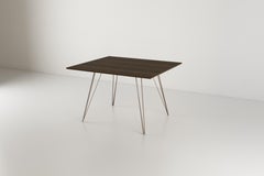 Williams Hairpin Dining Square Table Walnut Rose Copper