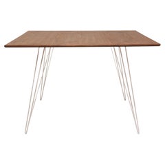 Williams Hairpin Dining Square Table Walnut White