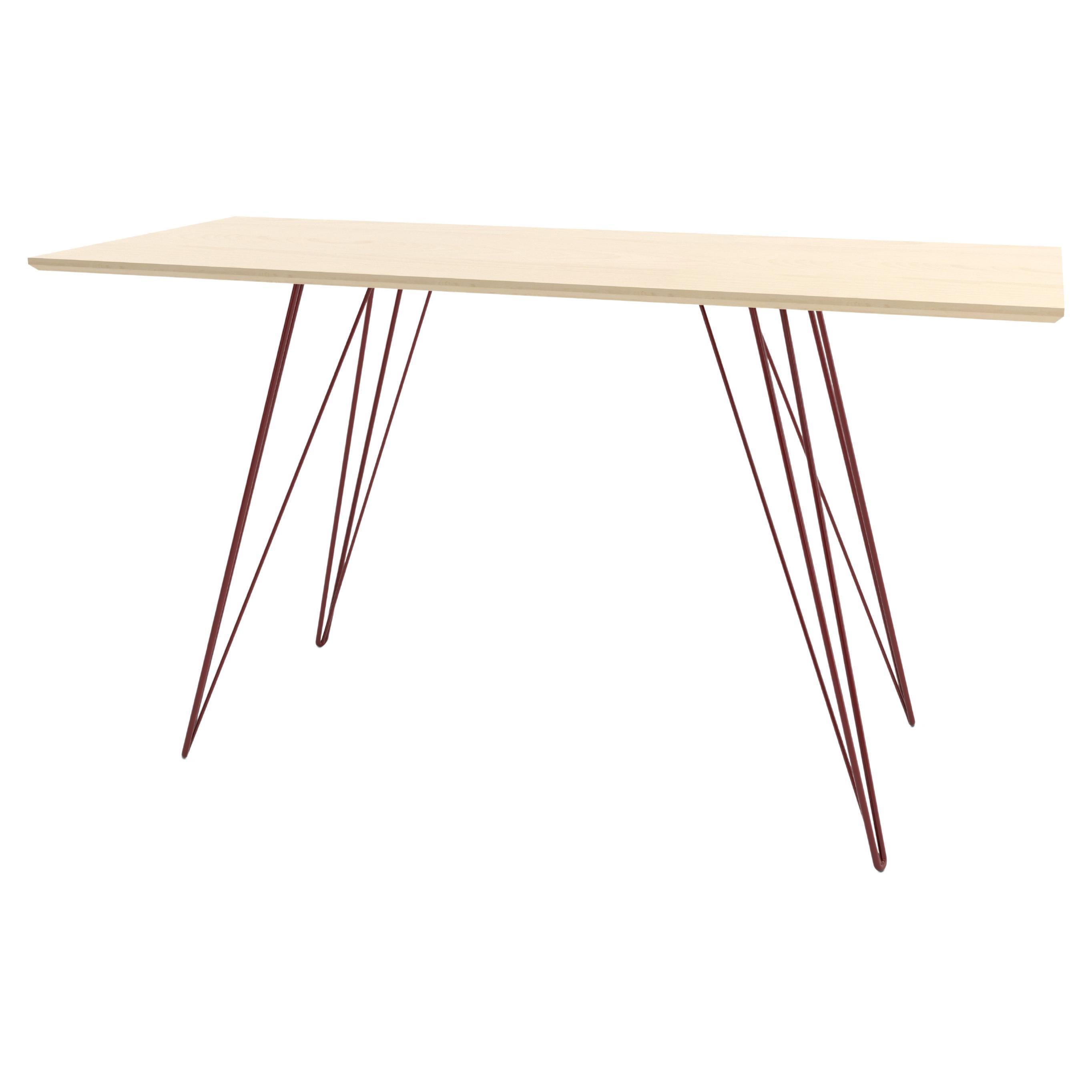 Williams Hairpin Writing Desk Maple Blood Red