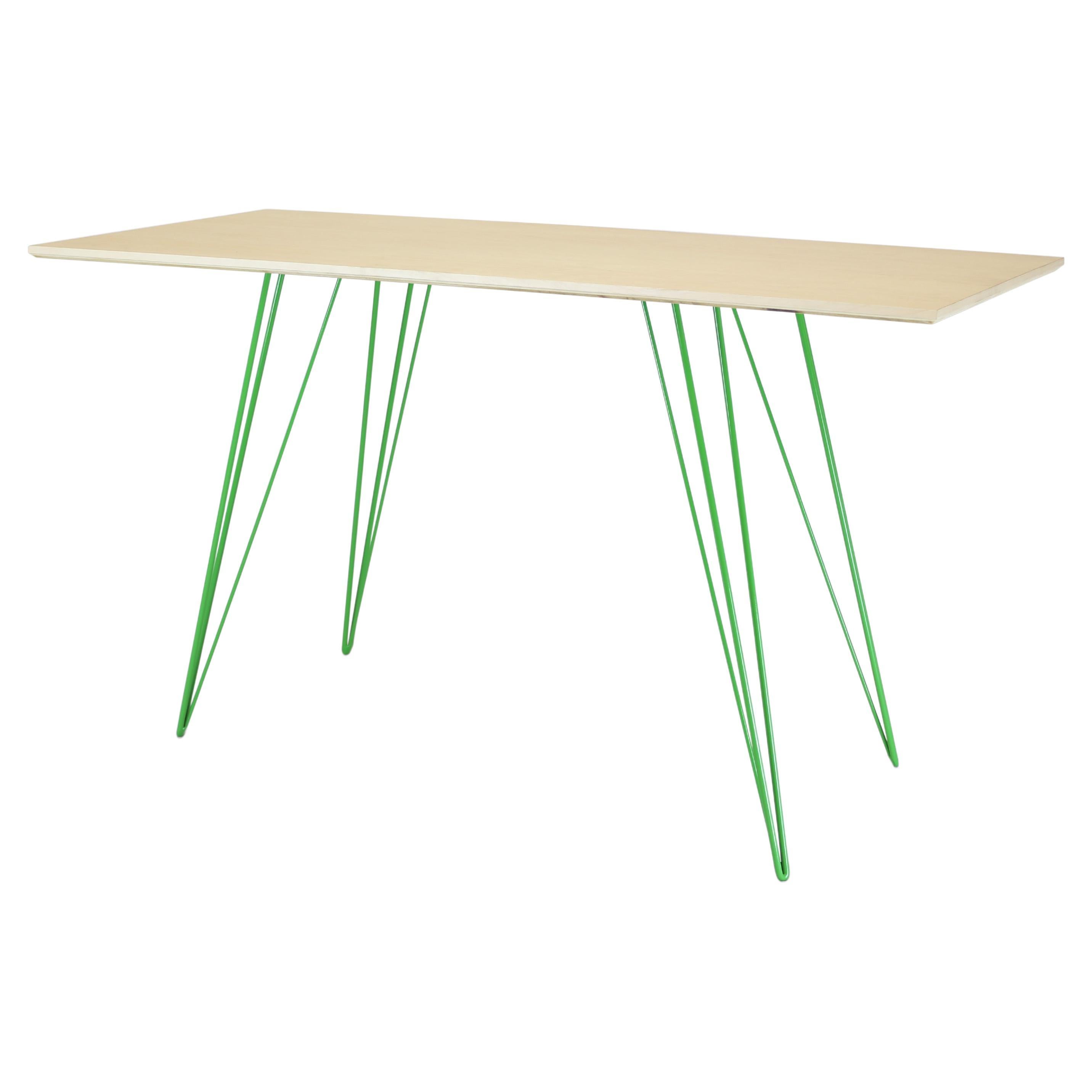 Williams Hairpin Writing Desk Maple Green For Sale