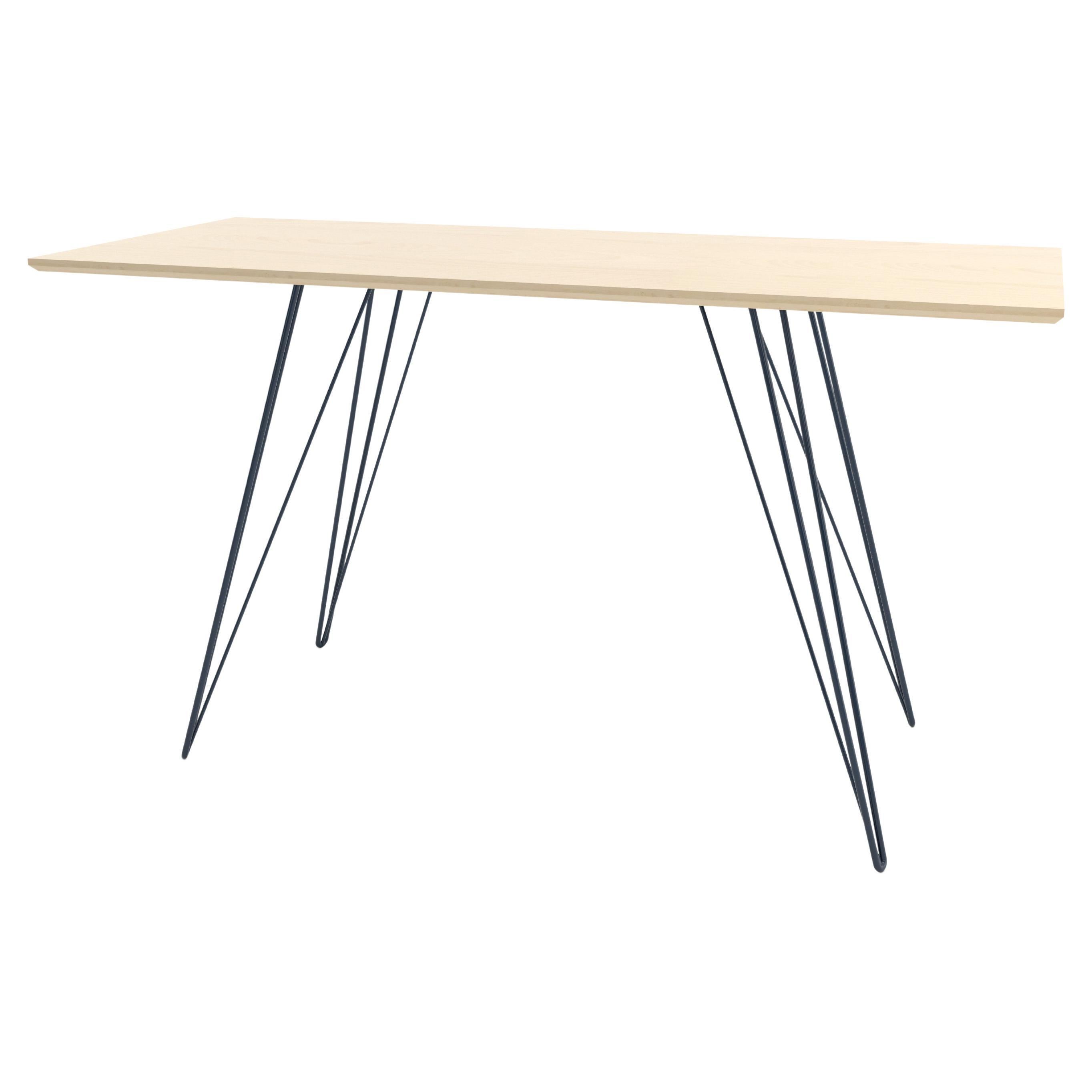 Williams Hairpin Writing Desk Maple Navy For Sale