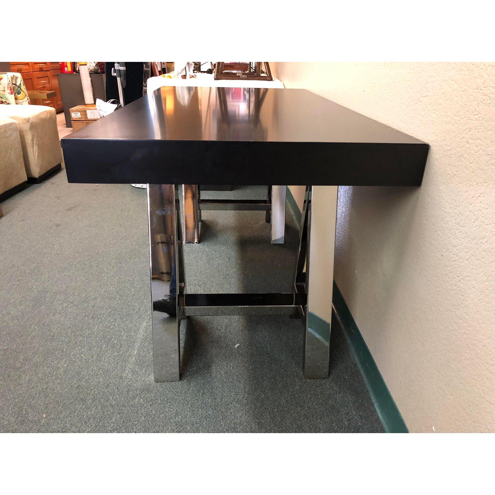 Williams-Sonoma Home Mason Ebony Nickel Base Desk In Good Condition For Sale In San Francisco, CA