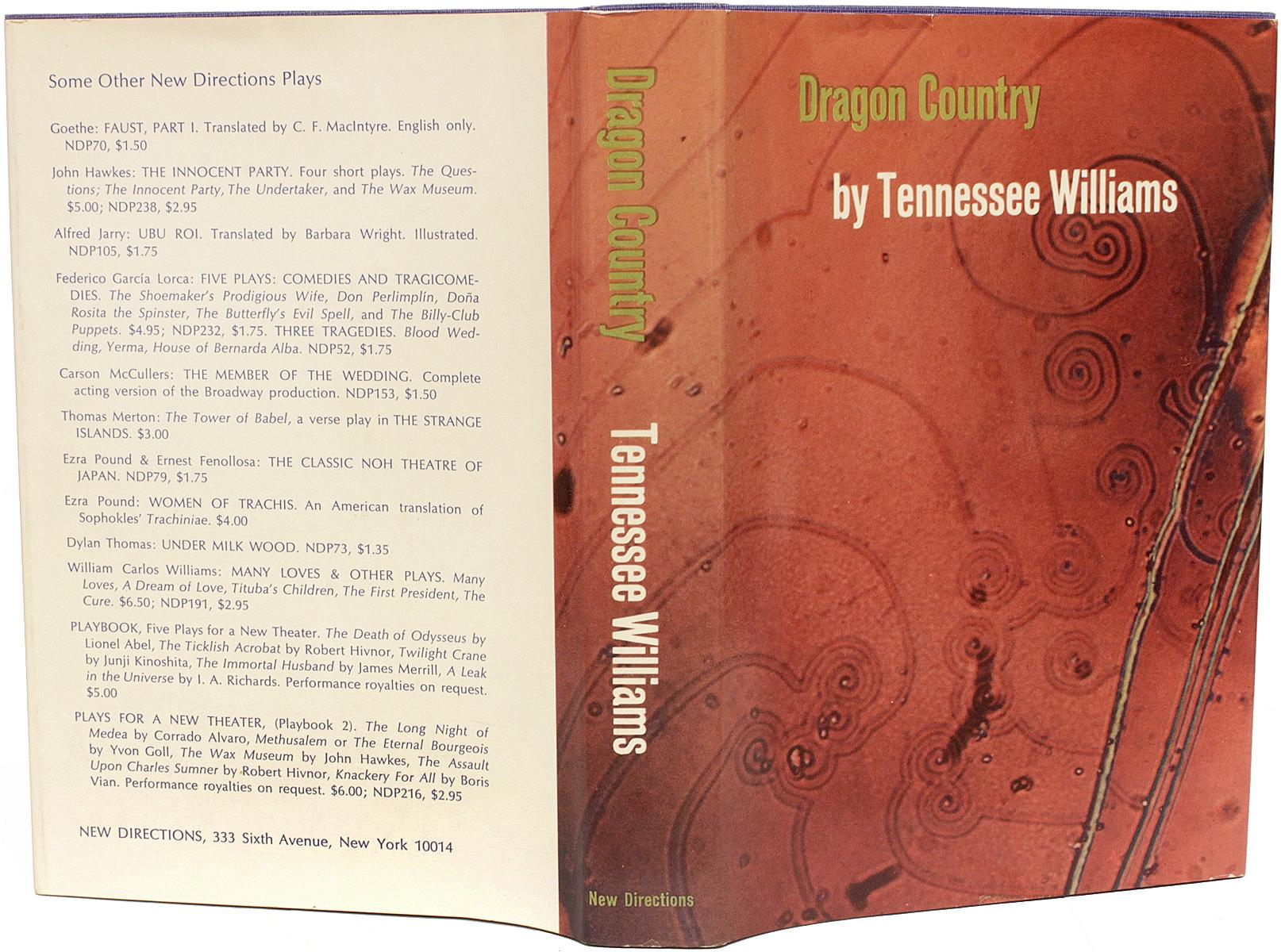 WILLIAMS, Tennessee. Dragon Country: A Book of Plays. (FIRST EDITION - SIGNED) In Good Condition In Hillsborough, NJ